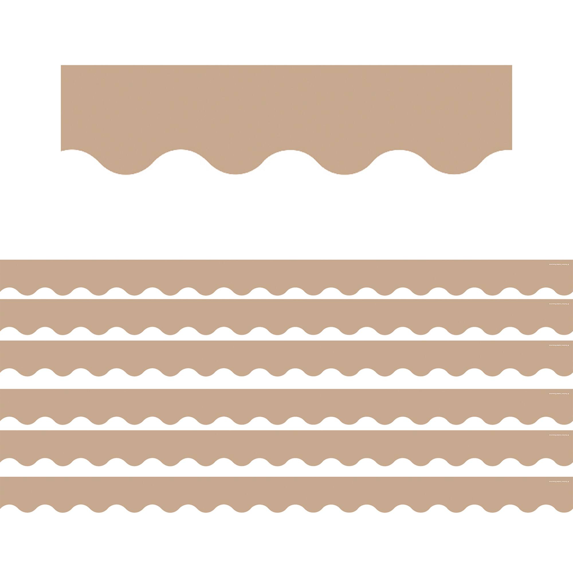 Teacher Created Resources Light Brown Scalloped Border Trim, 210ft.